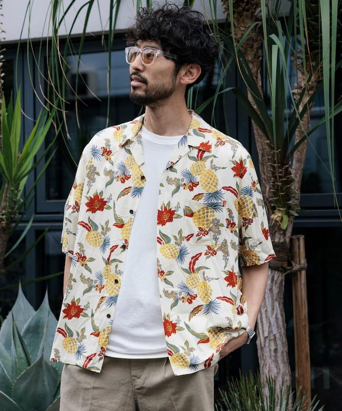 輕鬆合身 可水洗 人造絲 開領 夏威夷襯衫 短袖