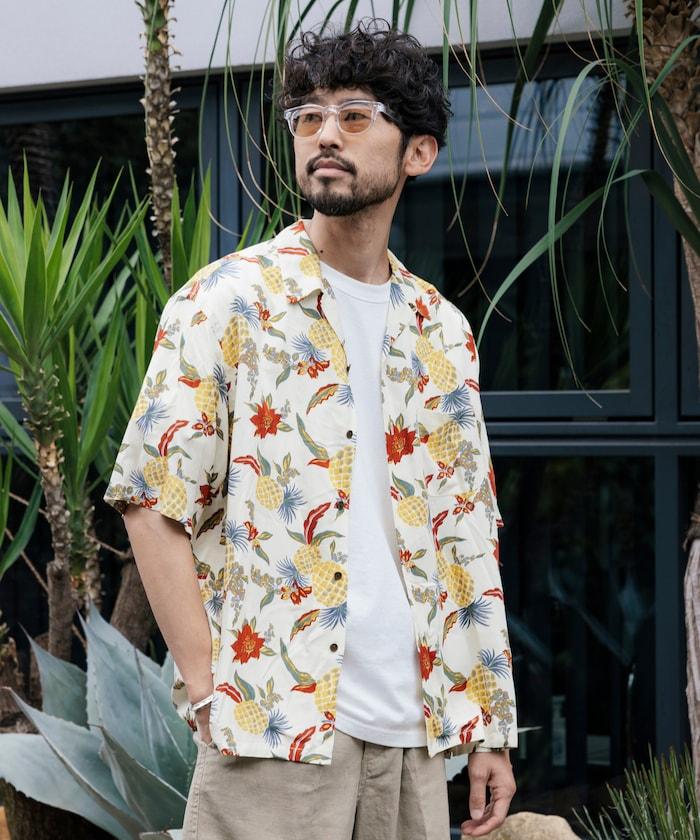 輕鬆合身 可水洗 人造絲 開領 夏威夷襯衫 短袖