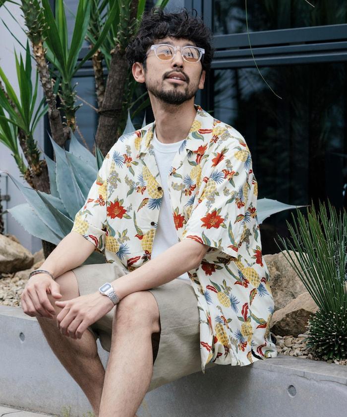 輕鬆合身 可水洗 人造絲 開領 夏威夷襯衫 短袖