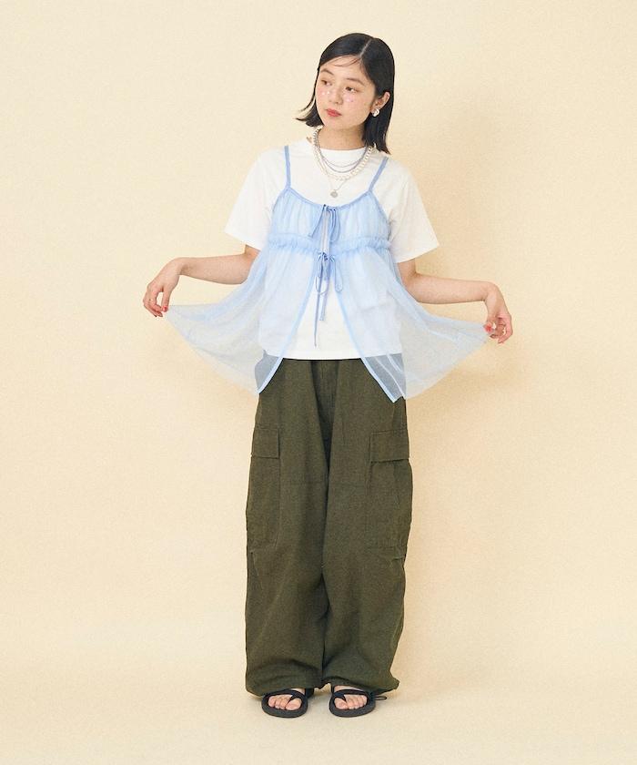【套裝商品】蕾絲吊帶背心 T恤套裝