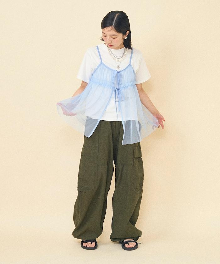 【套裝商品】蕾絲吊帶背心 T恤套裝