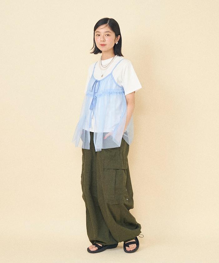 【套裝商品】蕾絲吊帶背心 T恤套裝