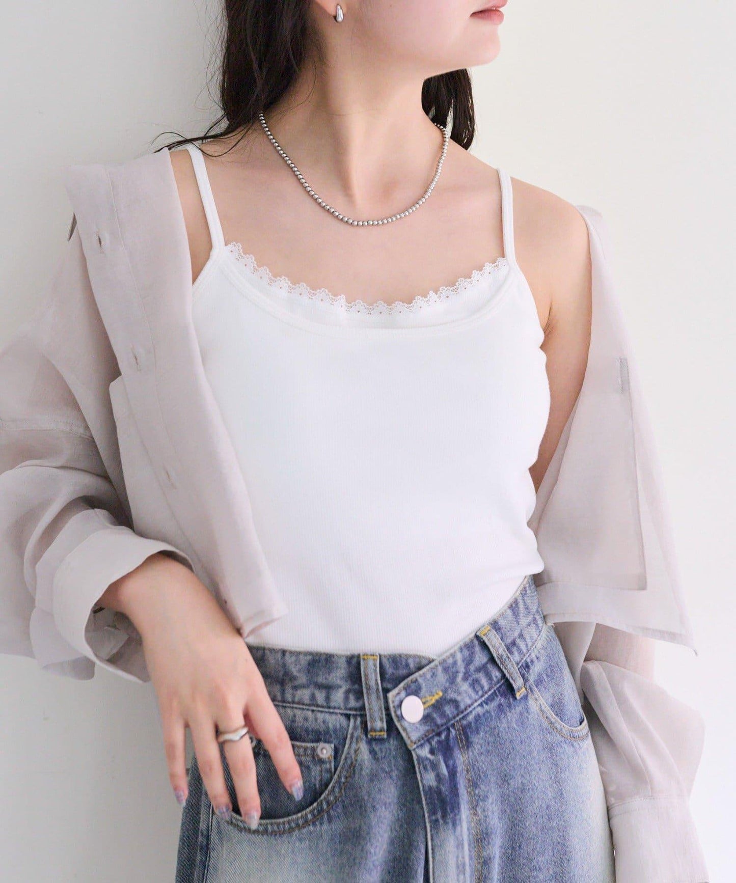 帶墊層疊吊帶背心