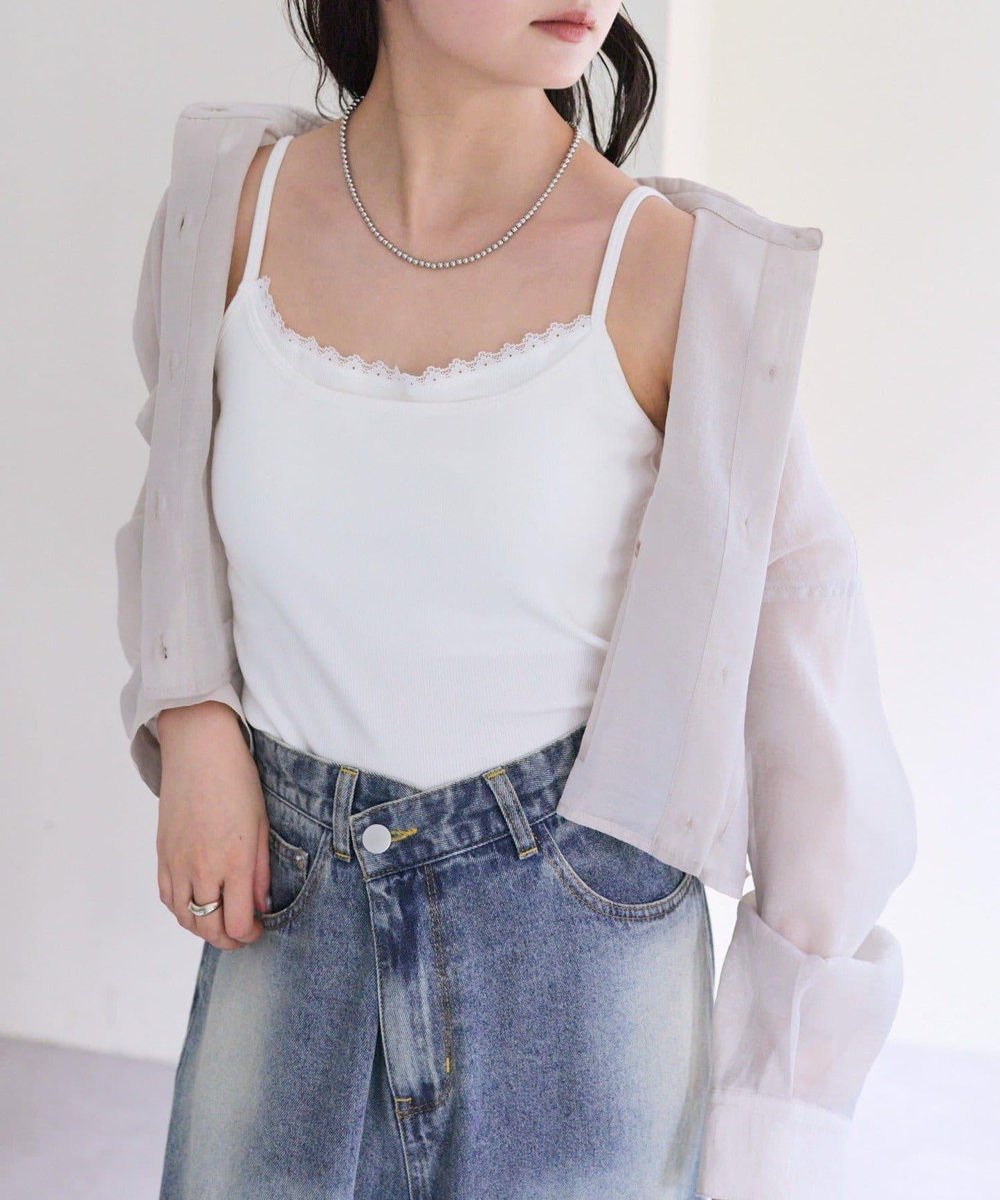 帶墊層疊吊帶背心