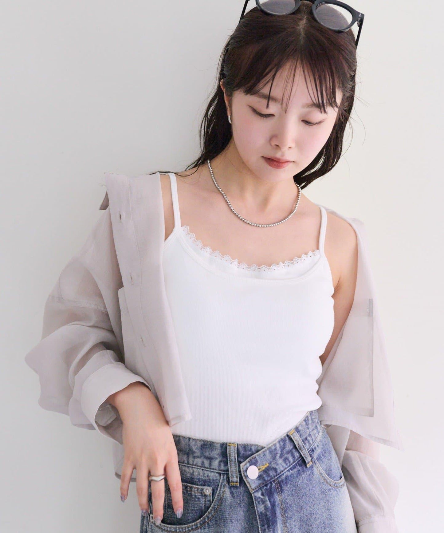 帶墊層疊吊帶背心