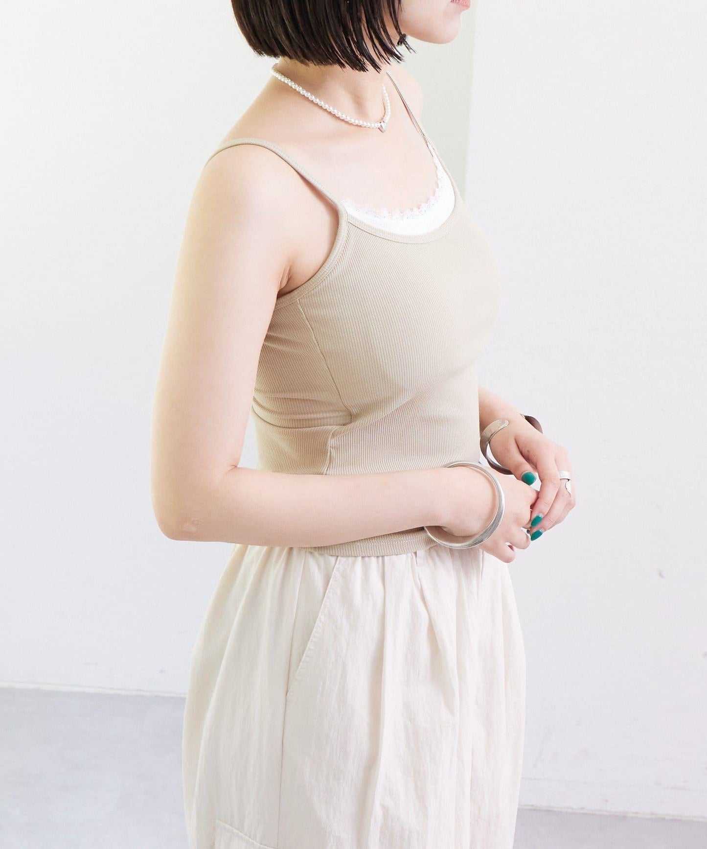 帶墊層疊吊帶背心