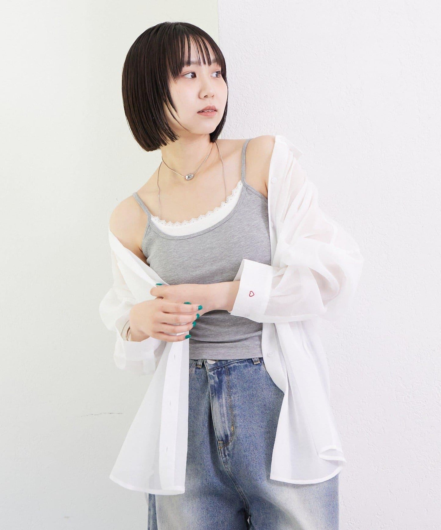 帶墊層疊吊帶背心