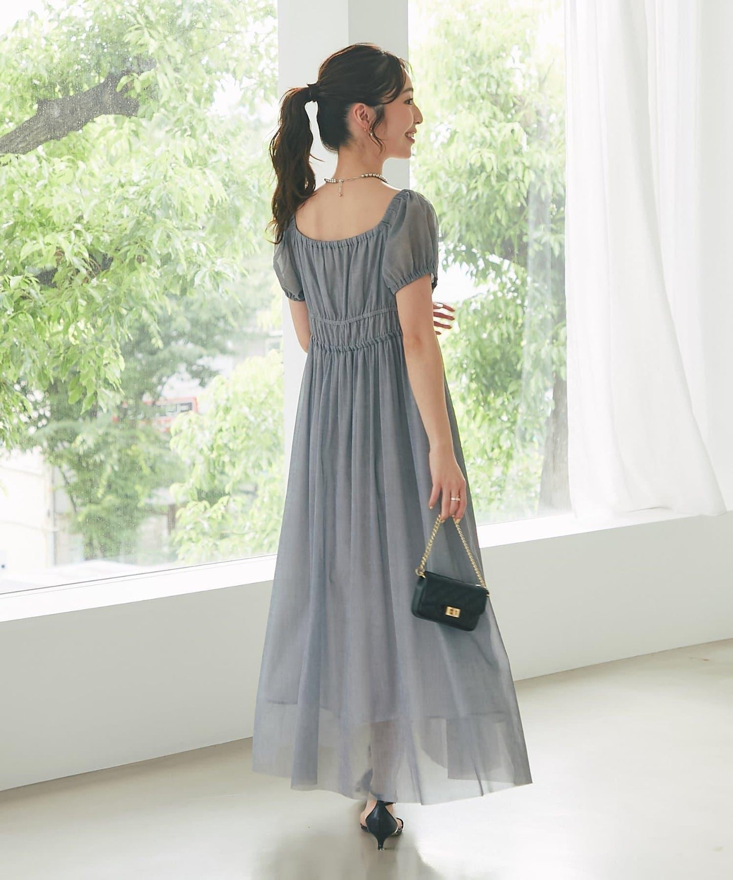 【La boutique BonBon】牛仔風網紗連衣裙