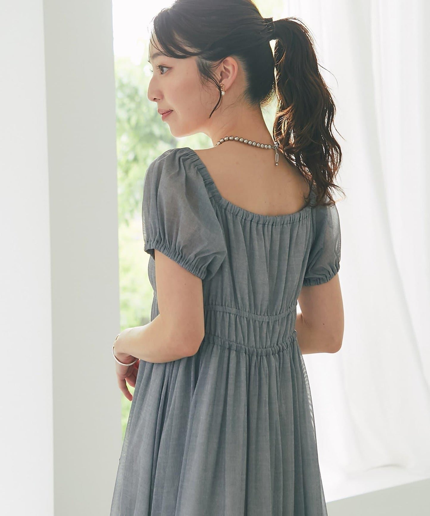 【La boutique BonBon】牛仔風網紗連衣裙