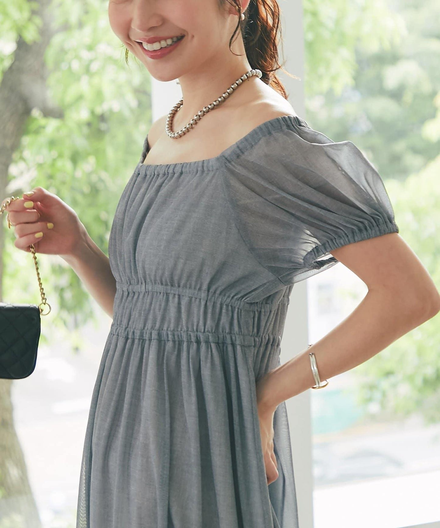 【La boutique BonBon】牛仔風網紗連衣裙