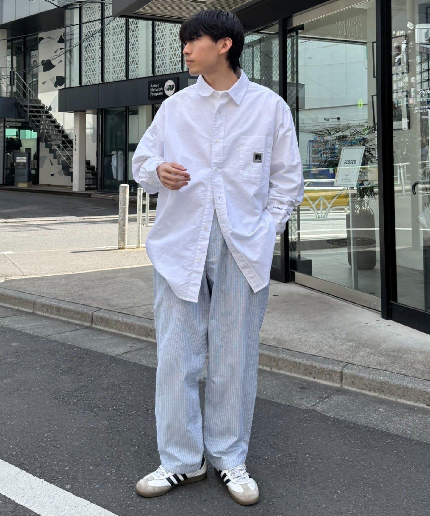 【CIAOPANIC TYPY】棉質寬鬆條紋褲