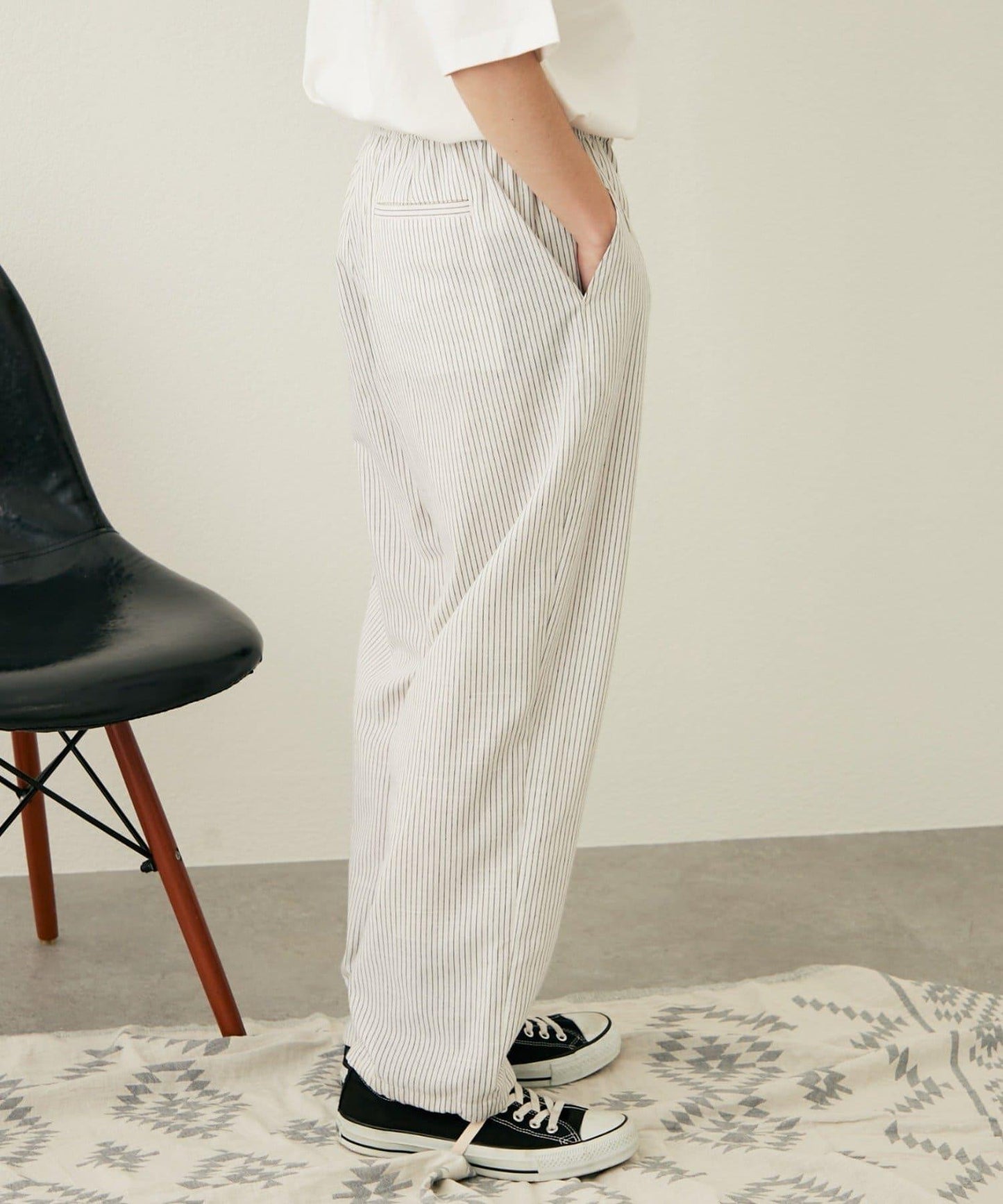 【CIAOPANIC TYPY】棉質寬鬆條紋褲