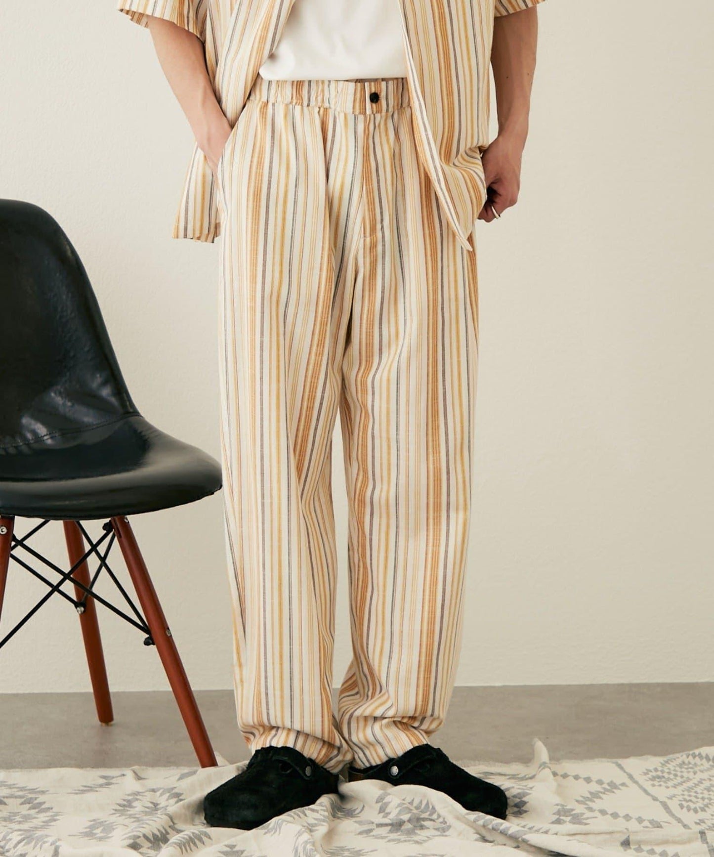 【CIAOPANIC TYPY】棉質寬鬆條紋褲