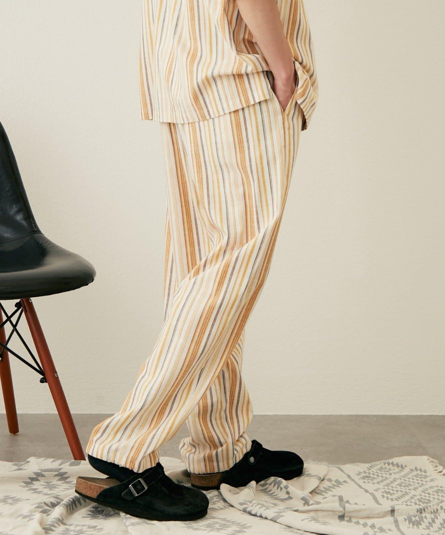 【CIAOPANIC TYPY】棉質寬鬆條紋褲