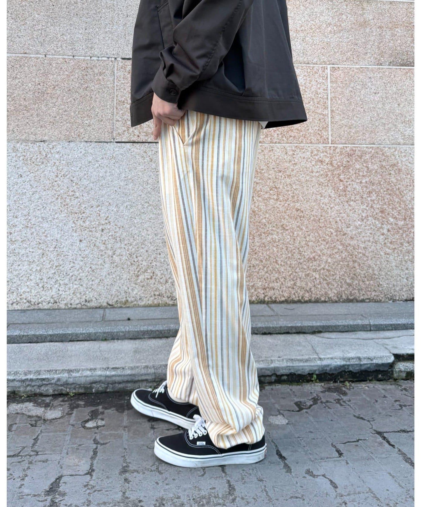 【CIAOPANIC TYPY】棉質寬鬆條紋褲