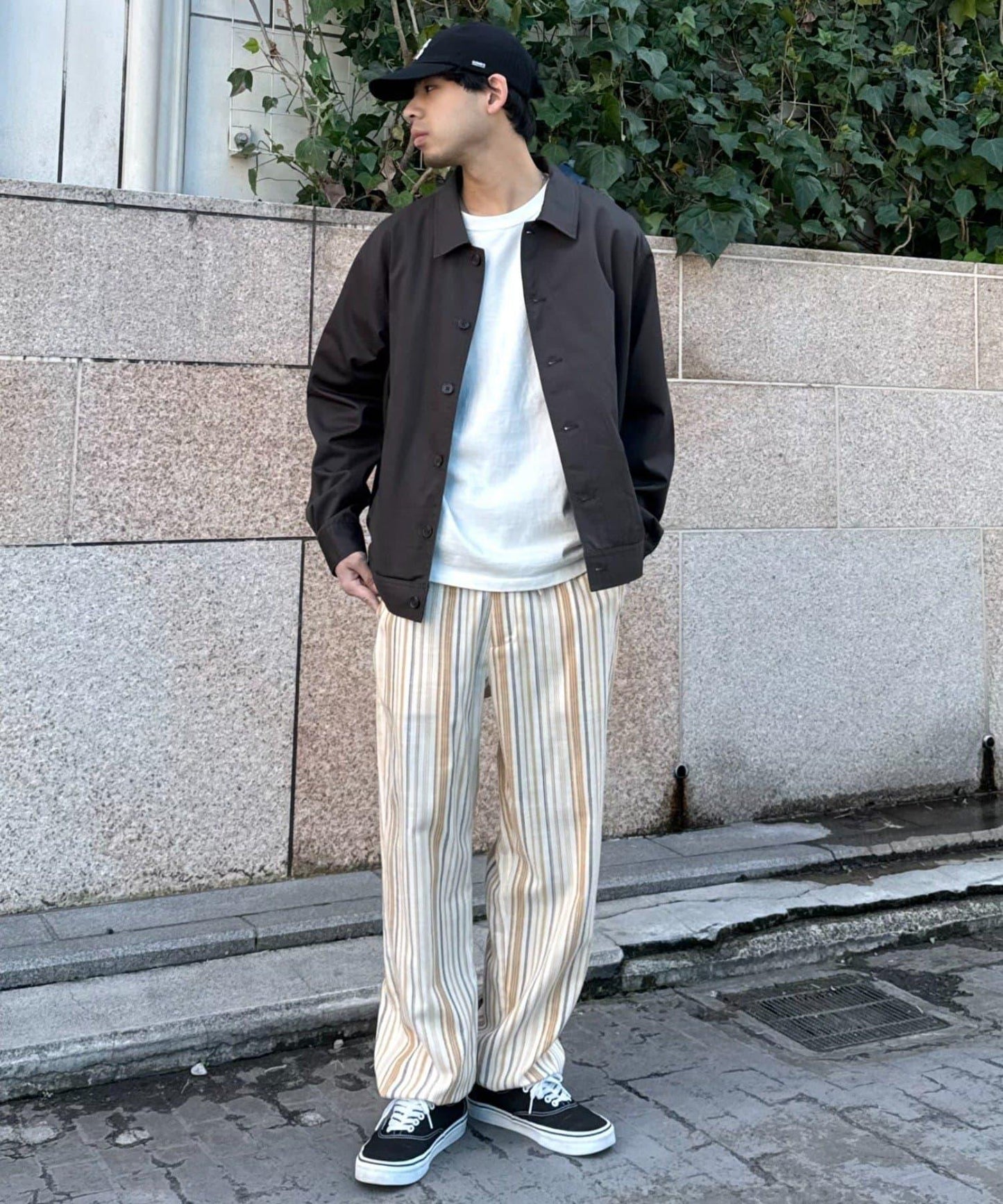 【CIAOPANIC TYPY】棉質寬鬆條紋褲