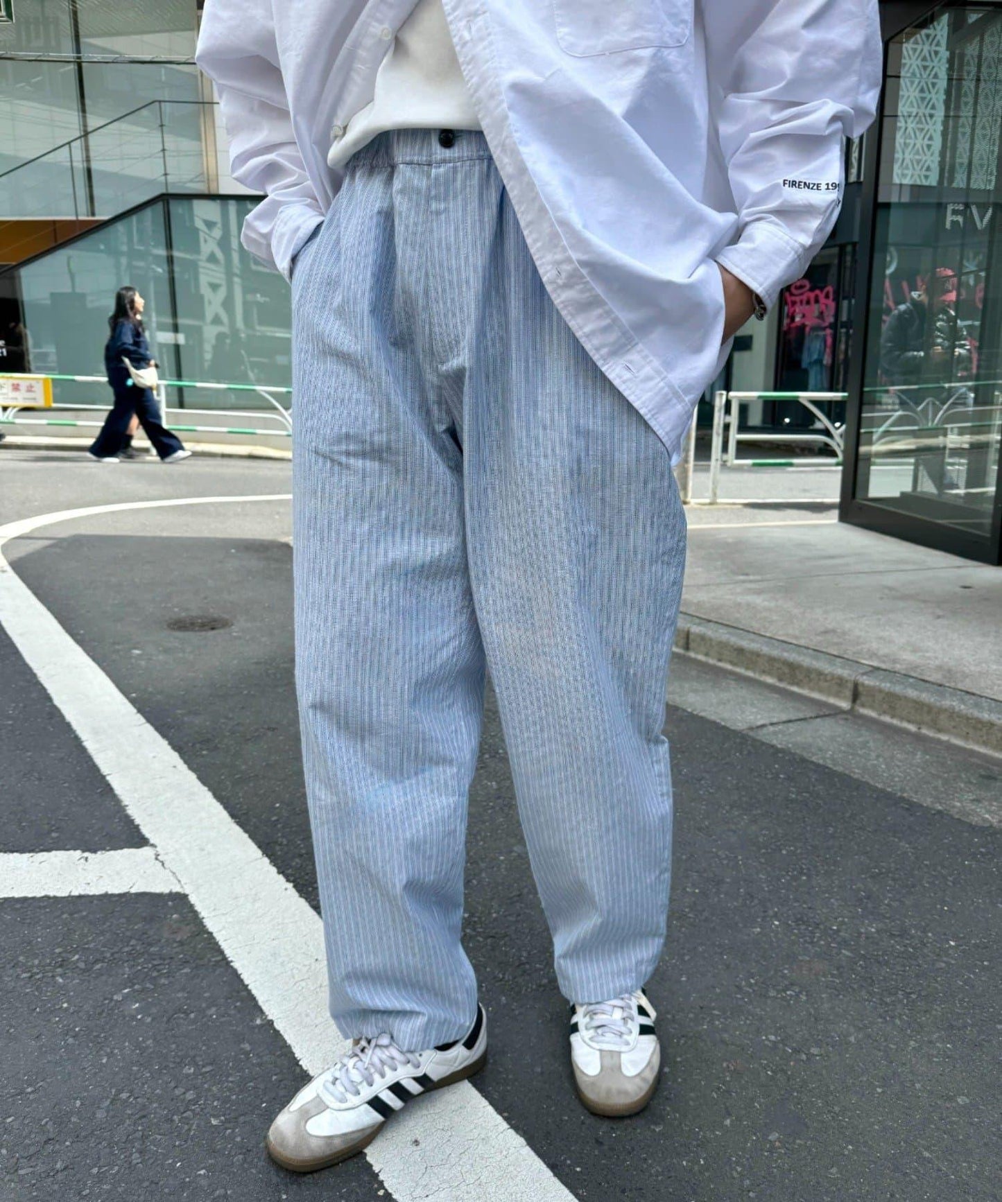 【CIAOPANIC TYPY】棉質寬鬆條紋褲