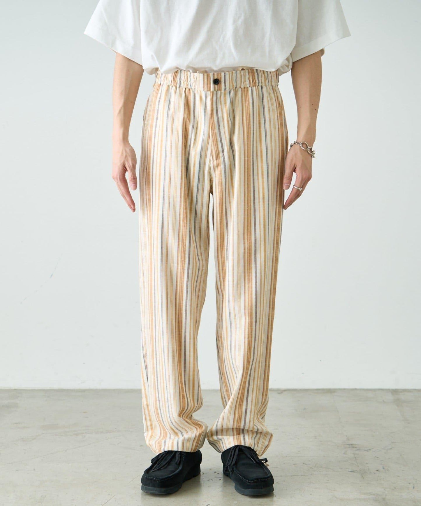 【CIAOPANIC TYPY】棉質寬鬆條紋褲