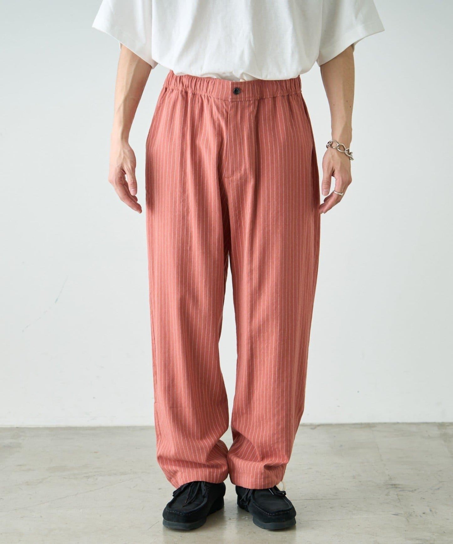 【CIAOPANIC TYPY】棉質寬鬆條紋褲