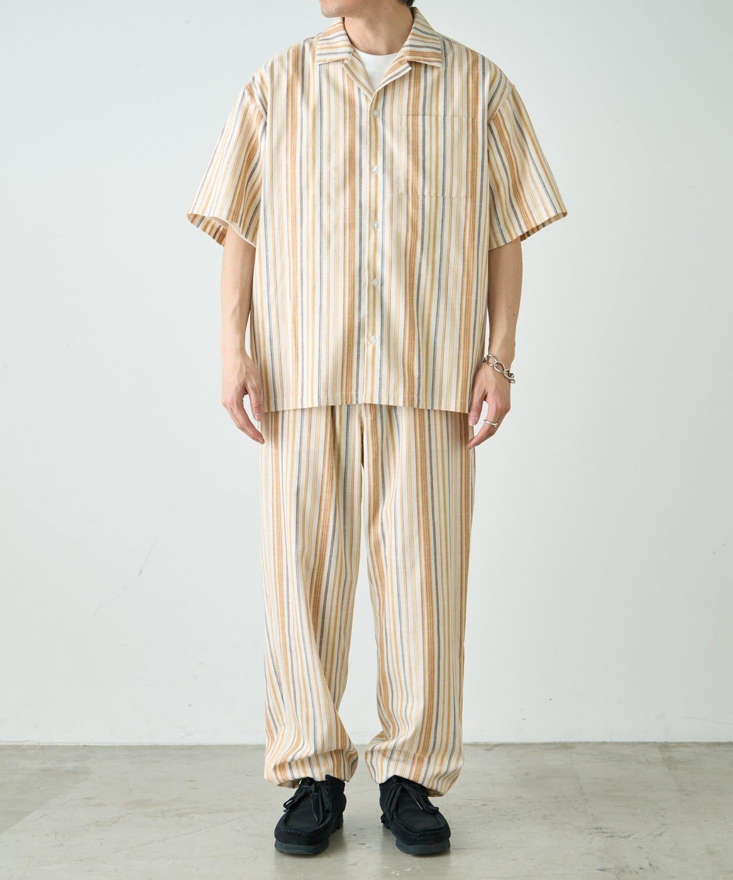 【CIAOPANIC TYPY】棉質寬鬆條紋褲