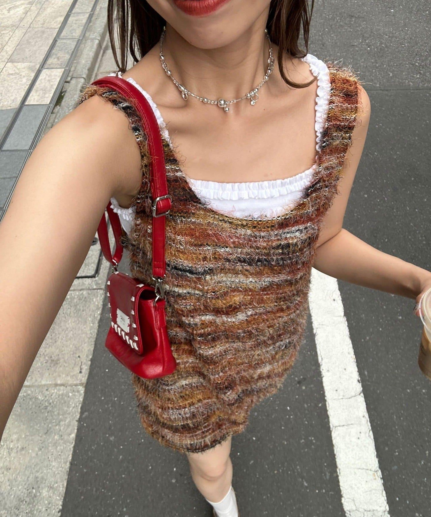 【前後2WAY】混紡絨毛針織馬甲