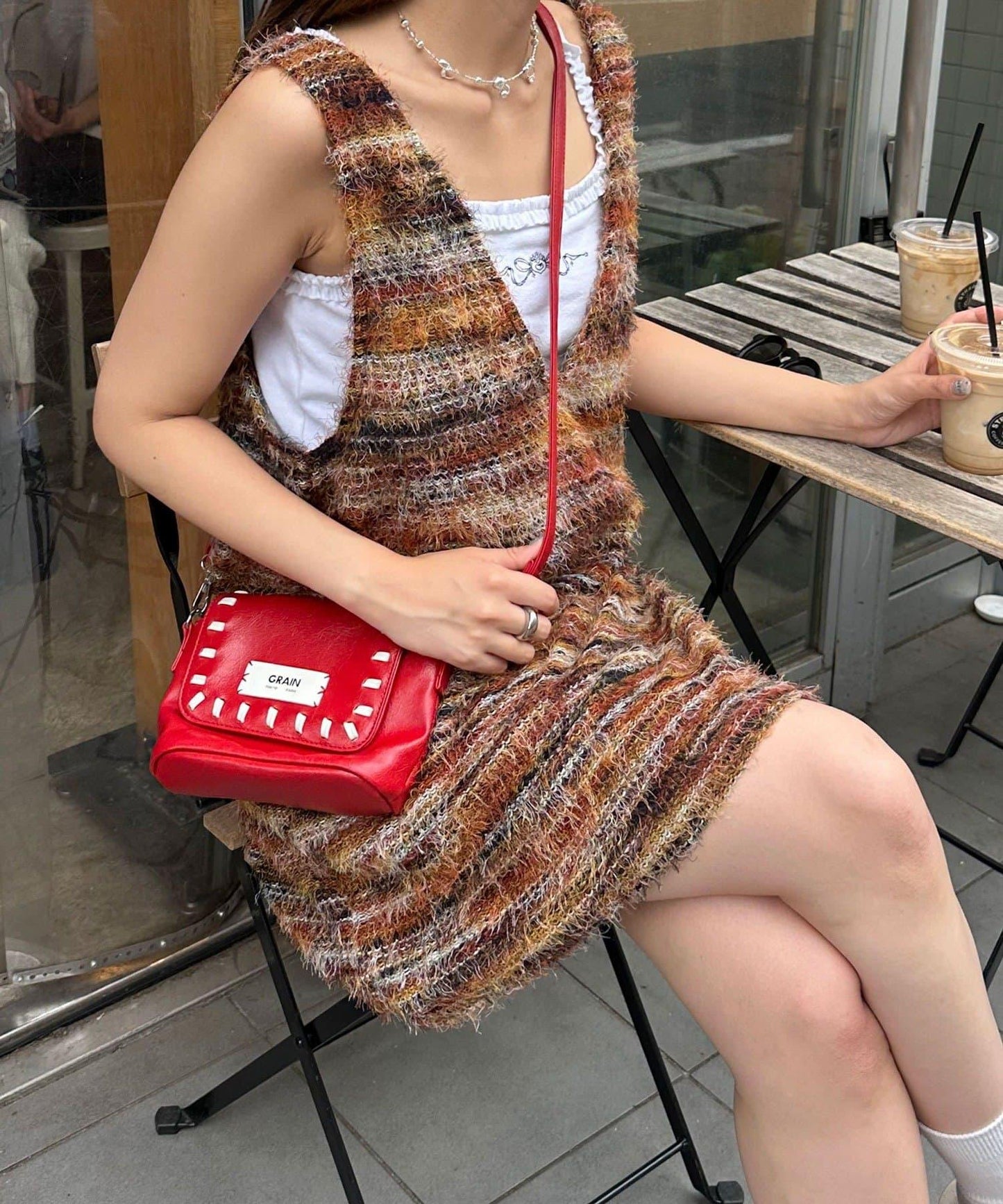 【前後2WAY】混紡絨毛針織馬甲