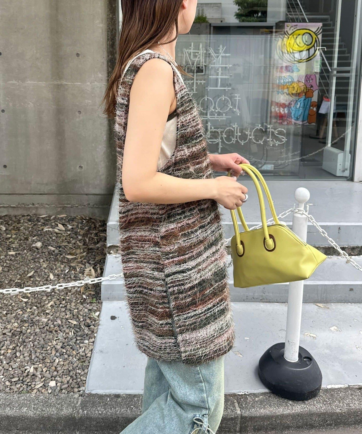 【前後2WAY】混紡絨毛針織馬甲