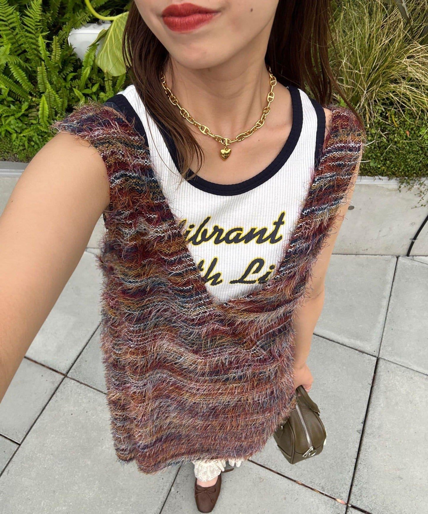 【前後2WAY】混紡絨毛針織馬甲