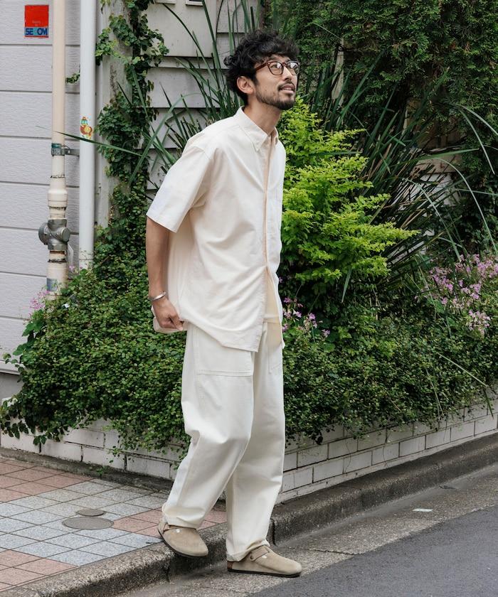 牛津紡 短袖 領釦襯衫