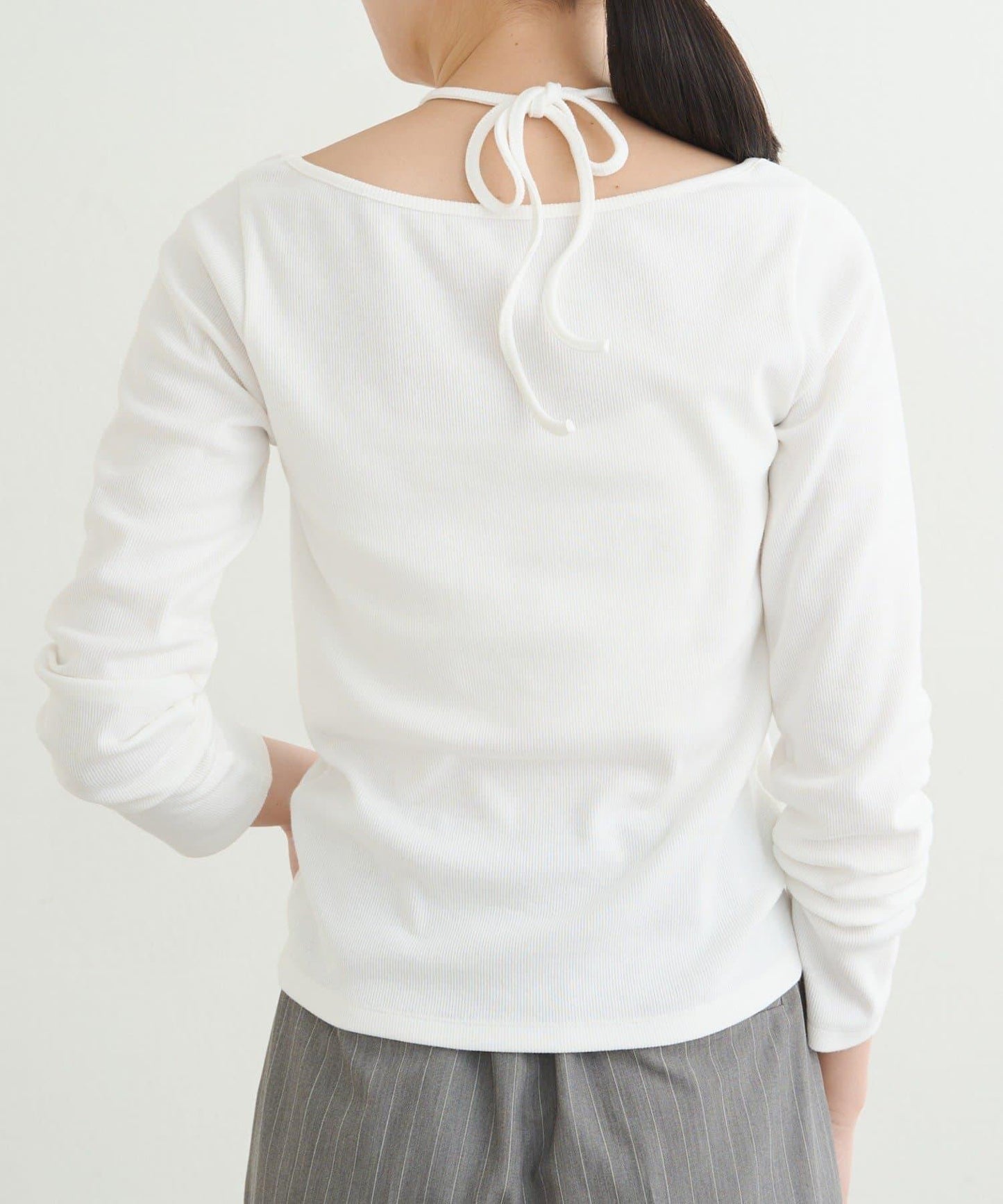 【earthy_】羅紋心形領吊帶上衣