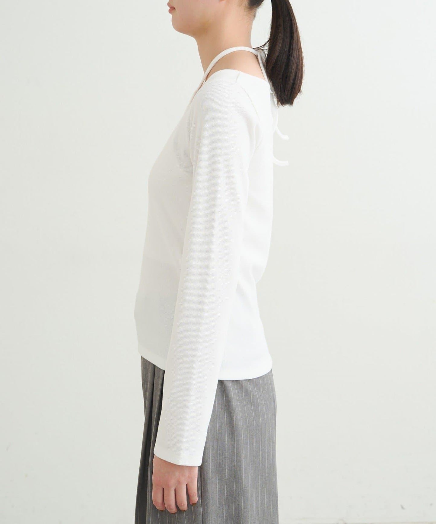 【earthy_】羅紋心形領吊帶上衣