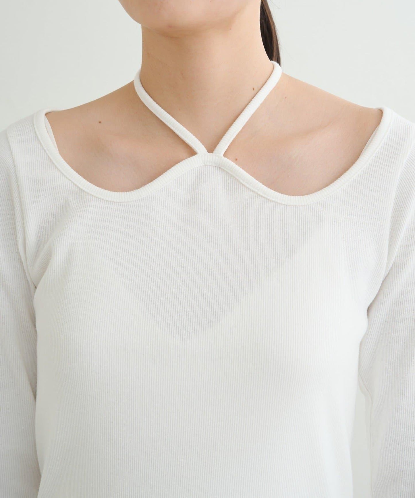 【earthy_】羅紋心形領吊帶上衣