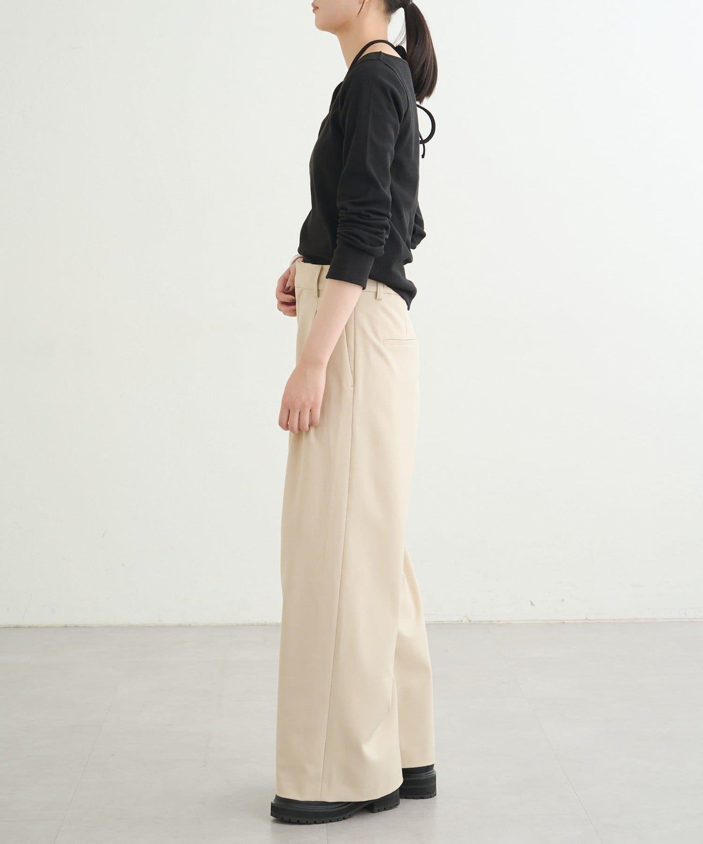 【earthy_】羅紋心形領吊帶上衣