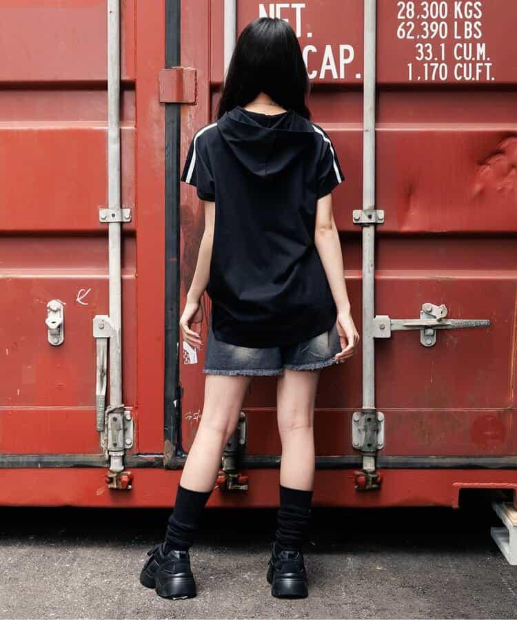 法式寬鬆袖連帽衛衣