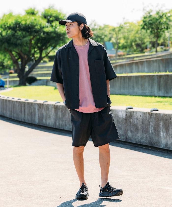 速乾材料 舒適版型 開領襯衫 短袖 亞麻風