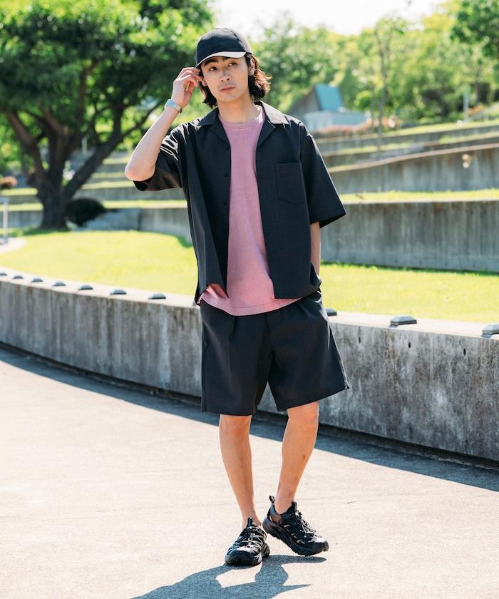 速乾材料 舒適版型 開領襯衫 短袖 亞麻風