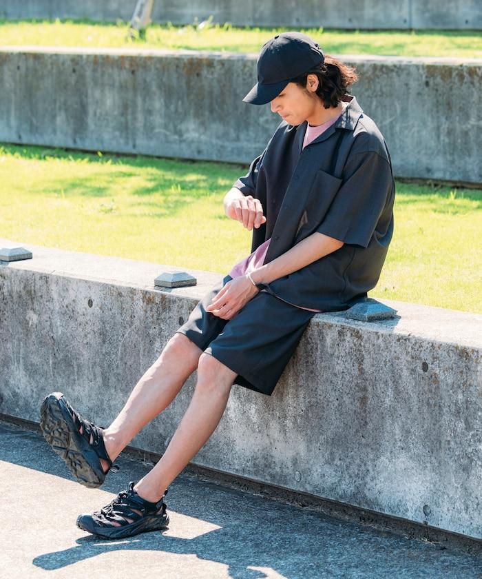 速乾材料 舒適版型 開領襯衫 短袖 亞麻風