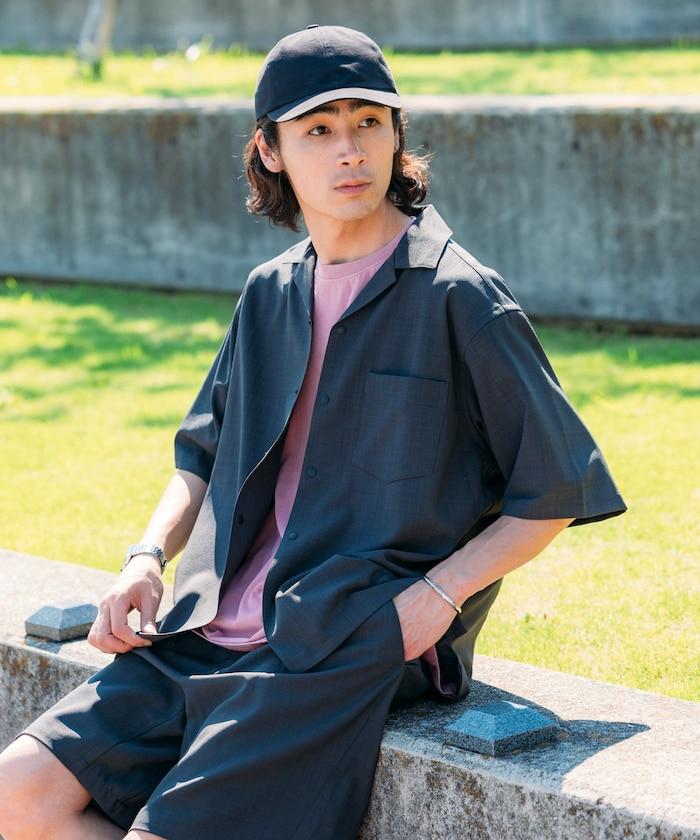 速乾材料 舒適版型 開領襯衫 短袖 亞麻風