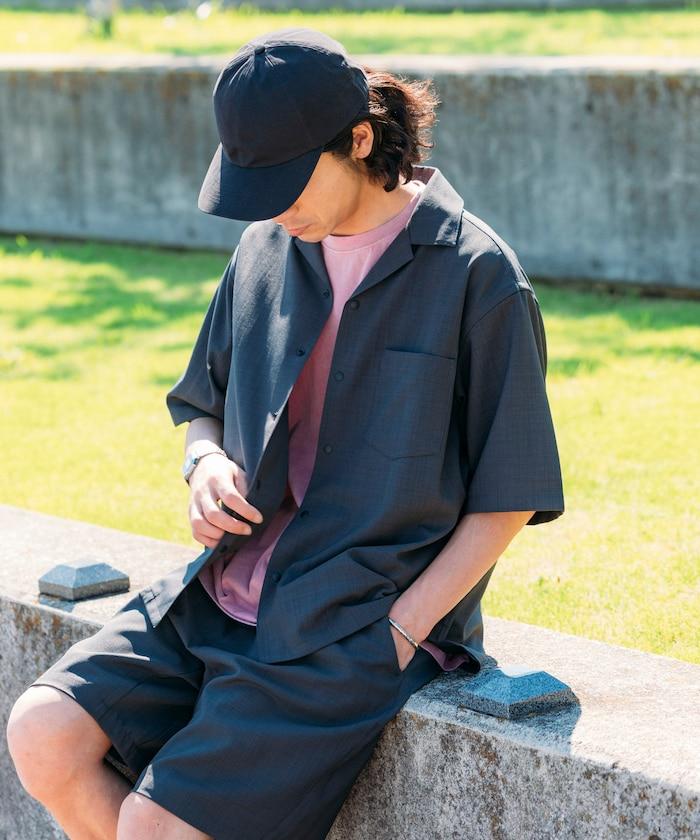 速乾材料 舒適版型 開領襯衫 短袖 亞麻風