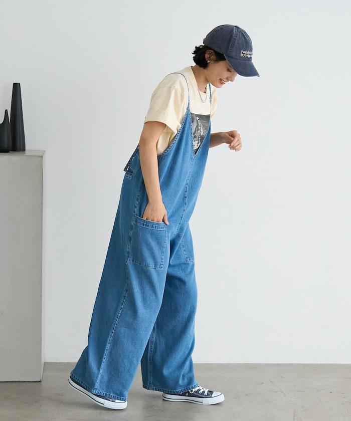 夏季 V領 牛仔連體褲