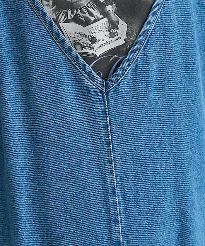 夏季 V領 牛仔連體褲