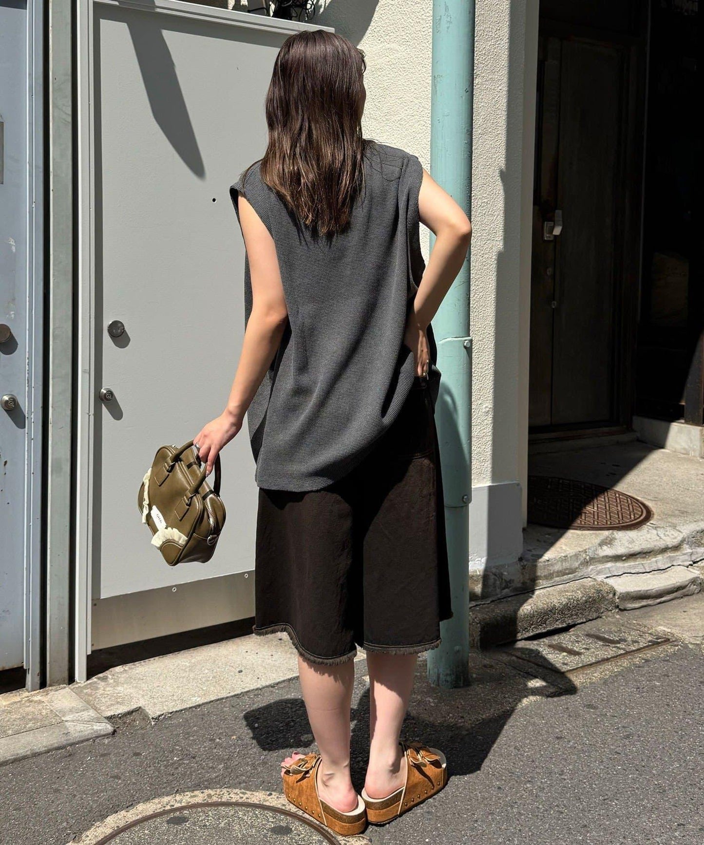 【復刻標籤 / 復刻標籤】混搭復古褪色無袖保暖背心