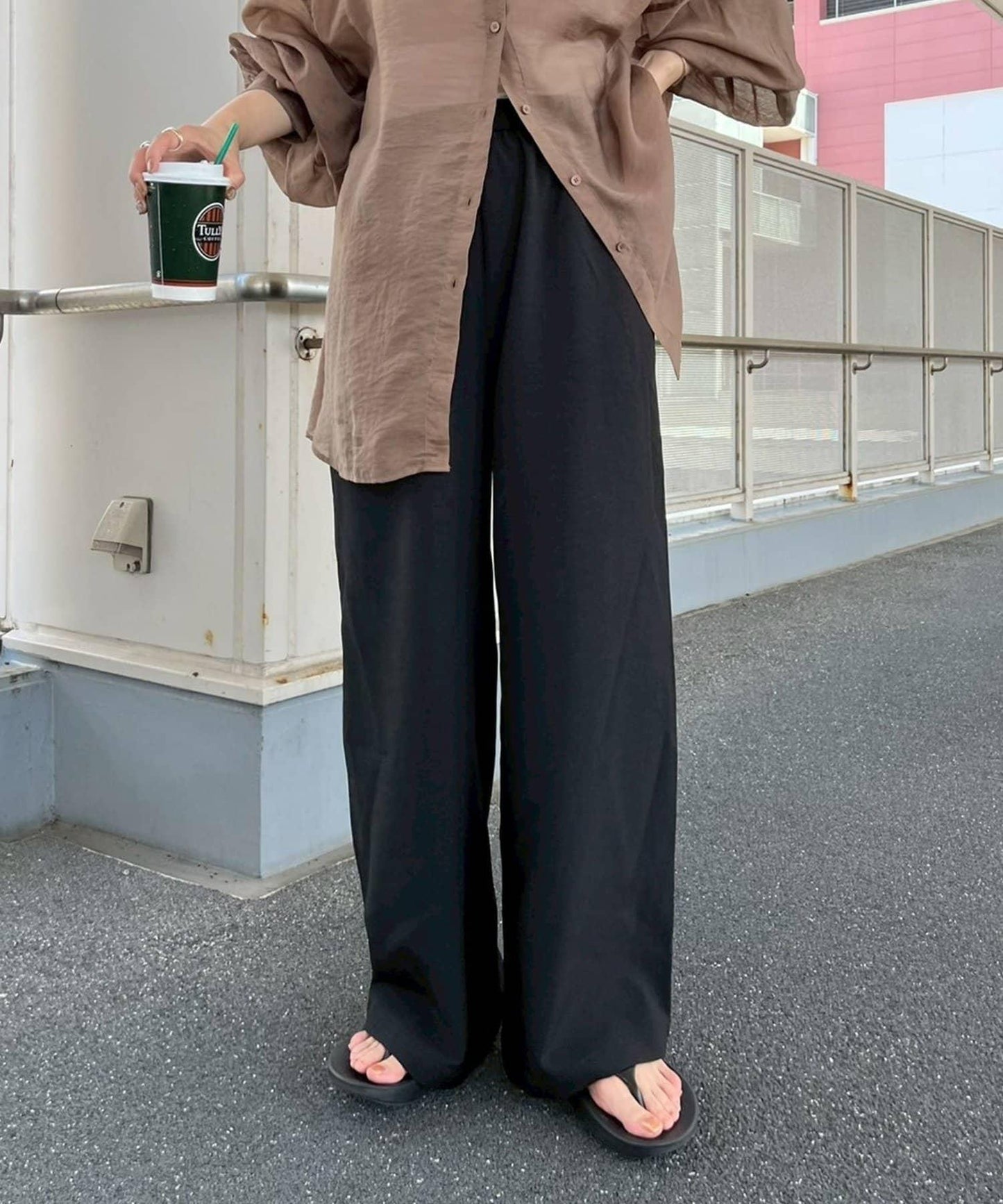 【帕爾克羅限定】(PON寺計劃)科技亞麻寬鬆褲
