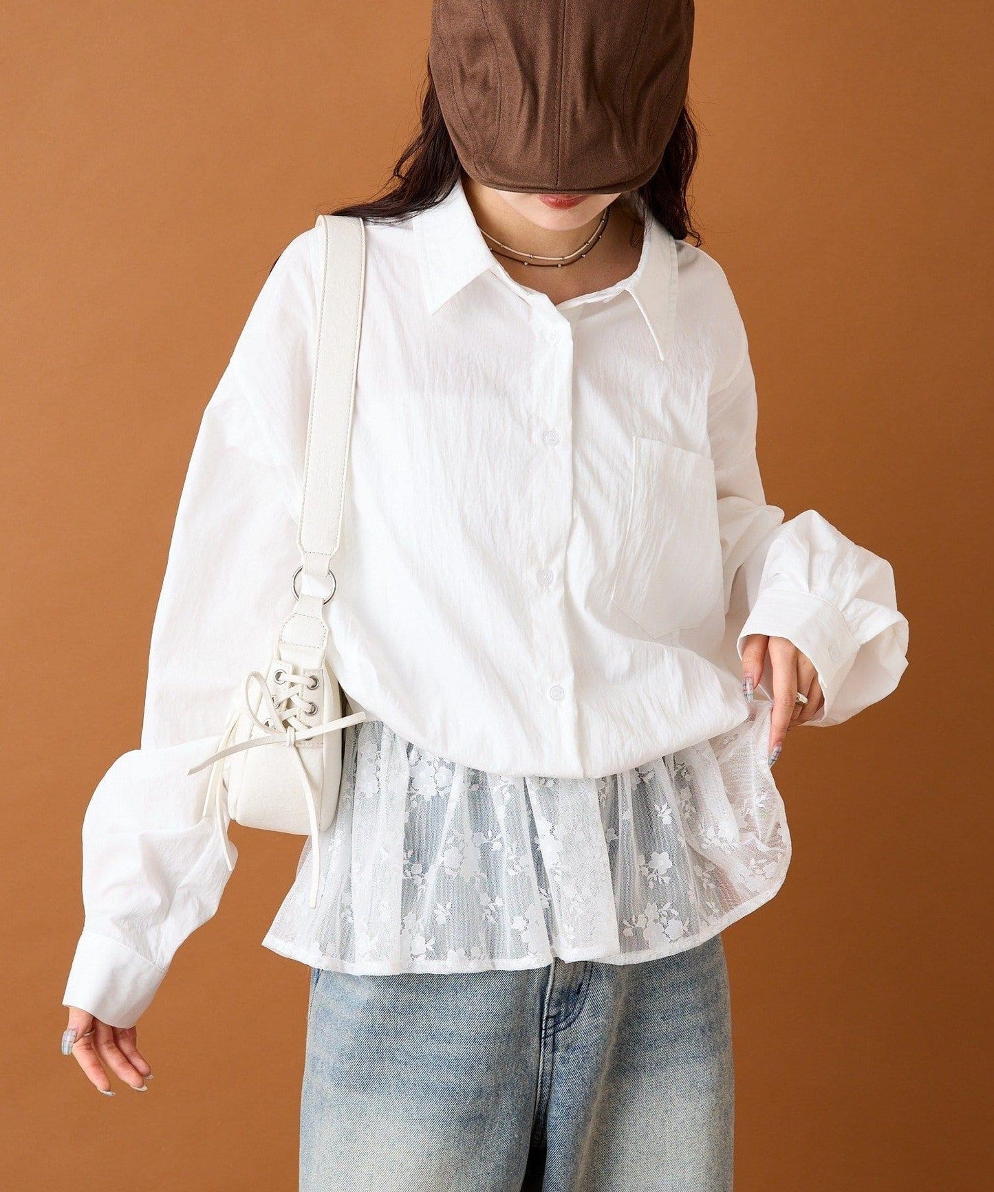 【mystic】蕾絲拼接襯衫