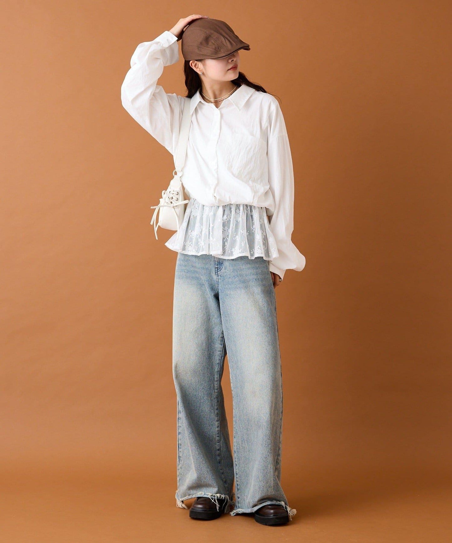 【mystic】蕾絲拼接襯衫