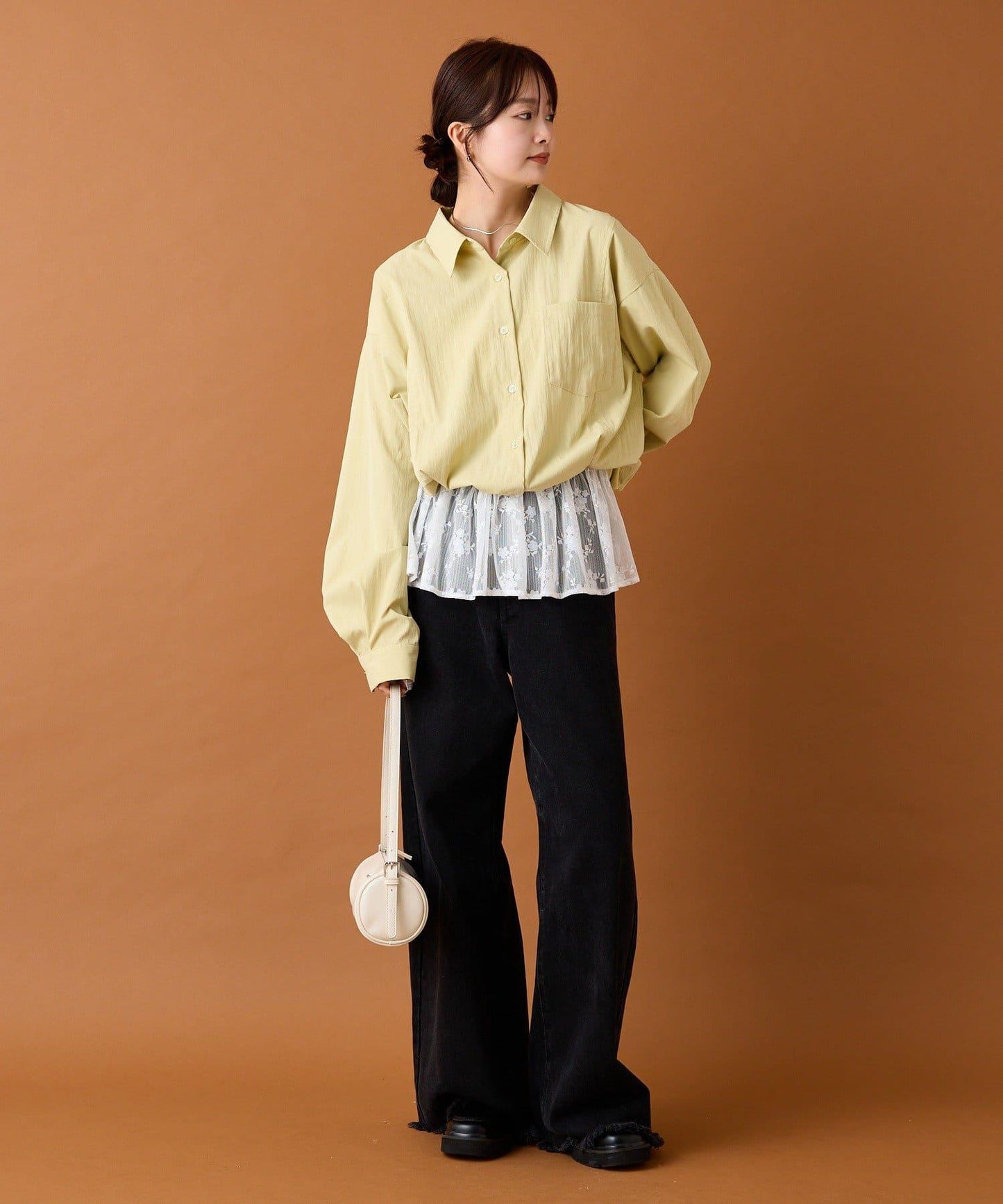 【mystic】蕾絲拼接襯衫