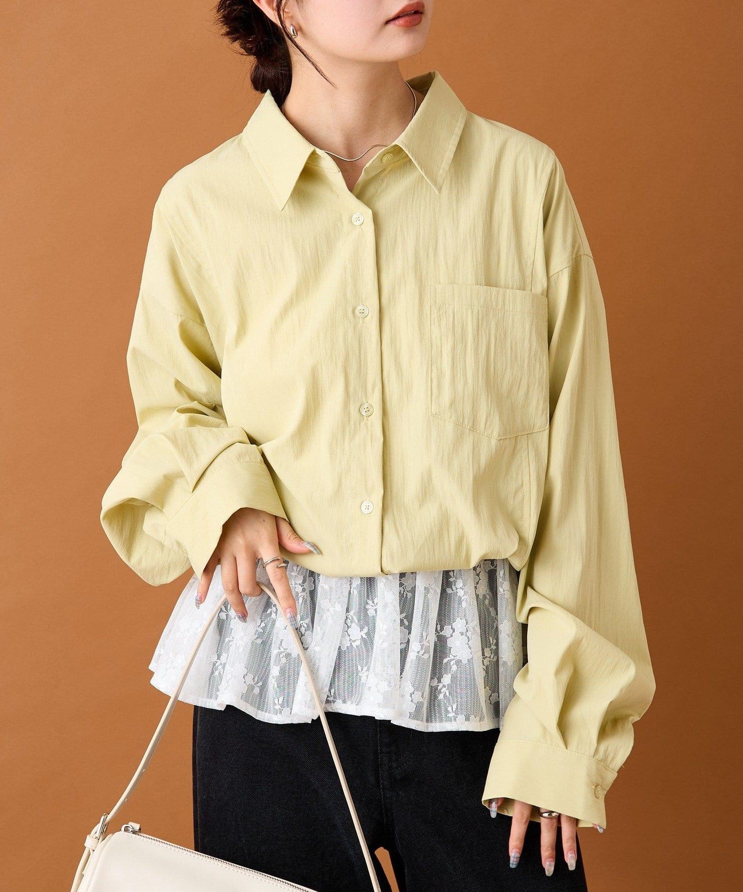 【mystic】蕾絲拼接襯衫