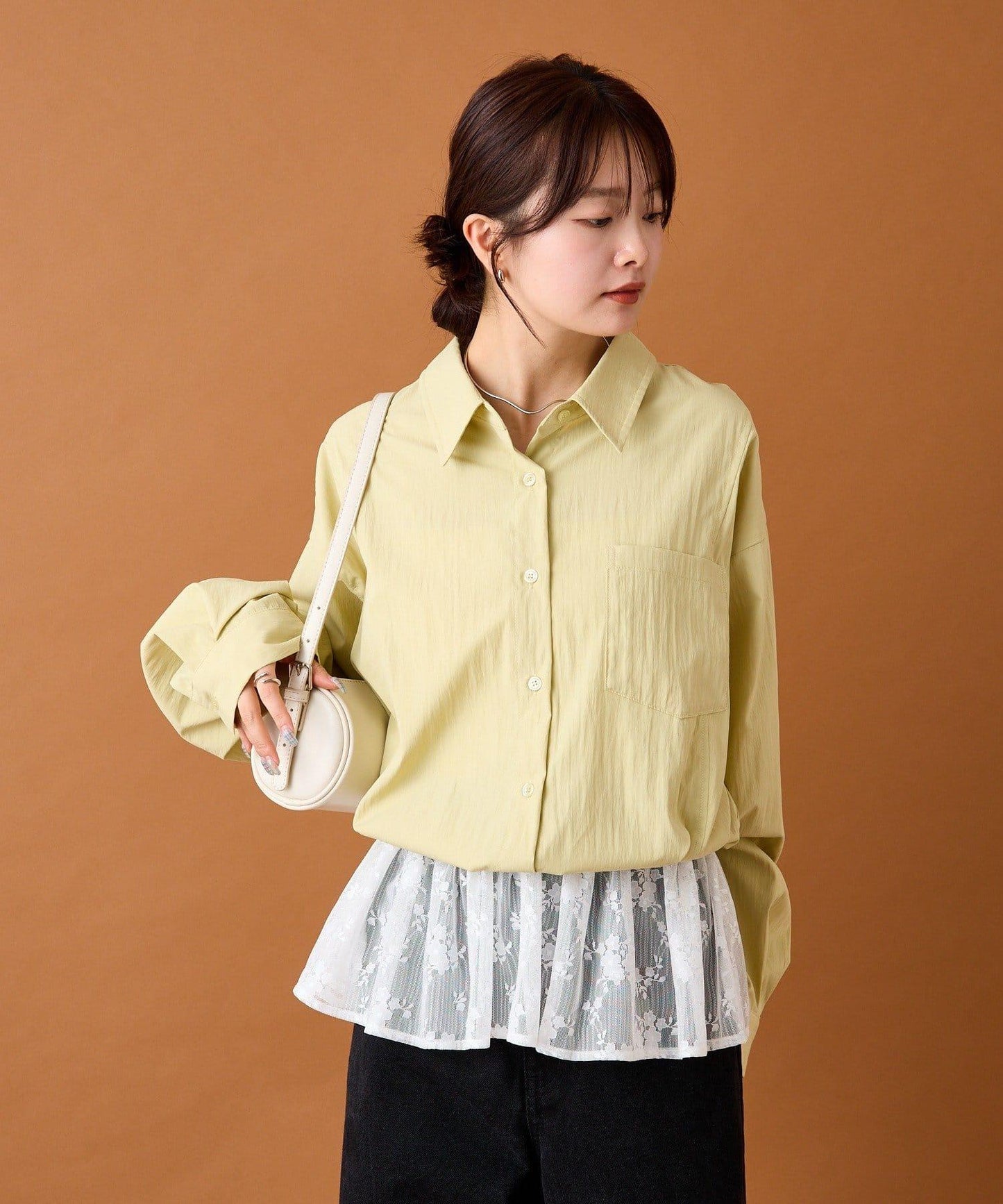 【mystic】蕾絲拼接襯衫