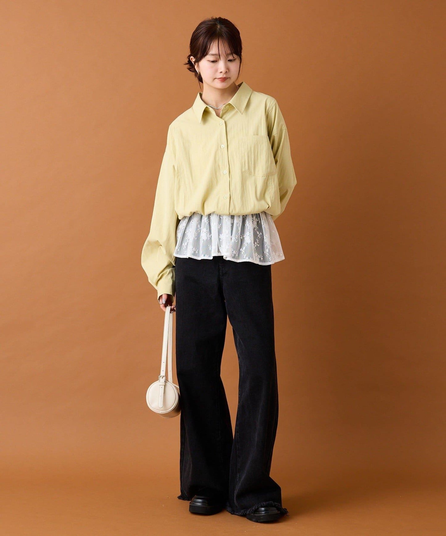 【mystic】蕾絲拼接襯衫