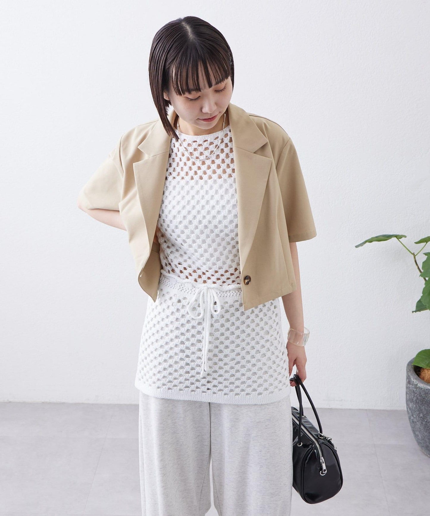 【神秘】方形鉤花迷你裙